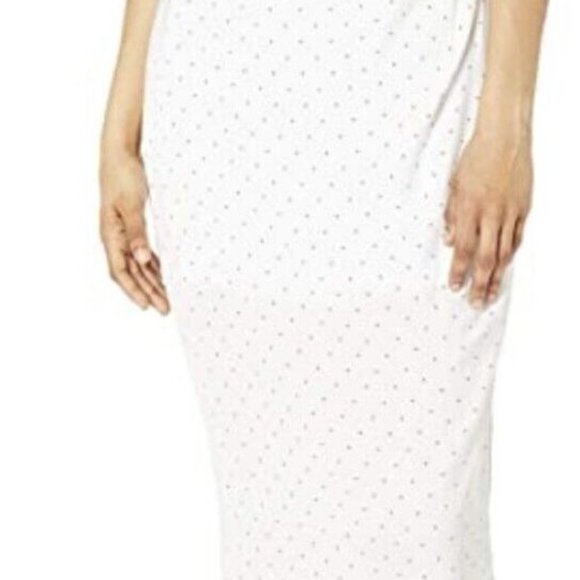 BCBGENERATION White Black Polka Dot Form Fitting Strappy Long Dress Size 4 - Picture 2 of 3